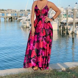 Beautiful long dress black and red